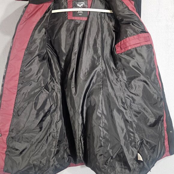 NOIZE Outerwear Womens Small Vegan Puffer Jacket Red Long Winter Coat SKI SNOW - Picture 8 of 10